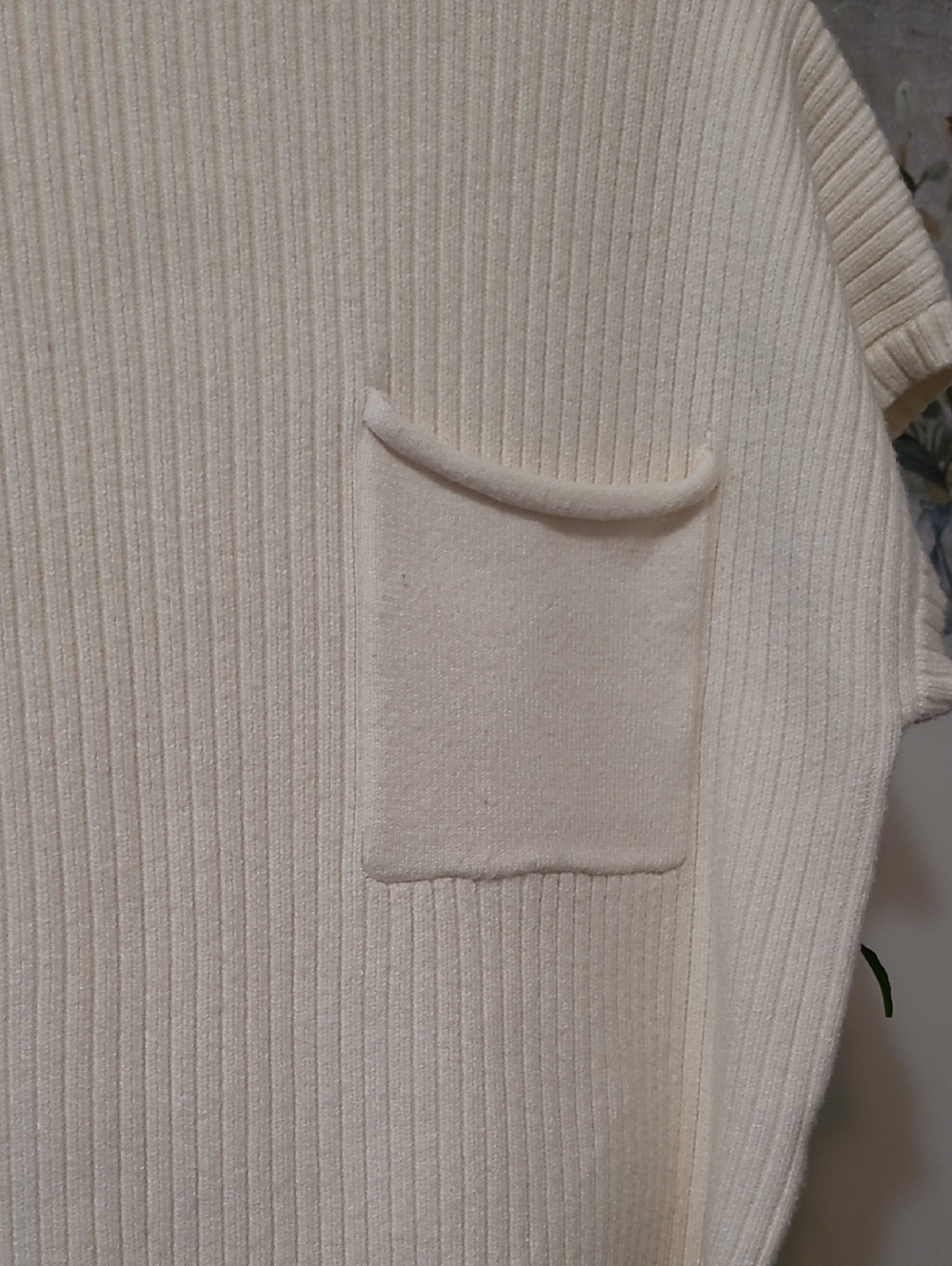 Cream Short Sleeve Sweater - Picture 2 of 4